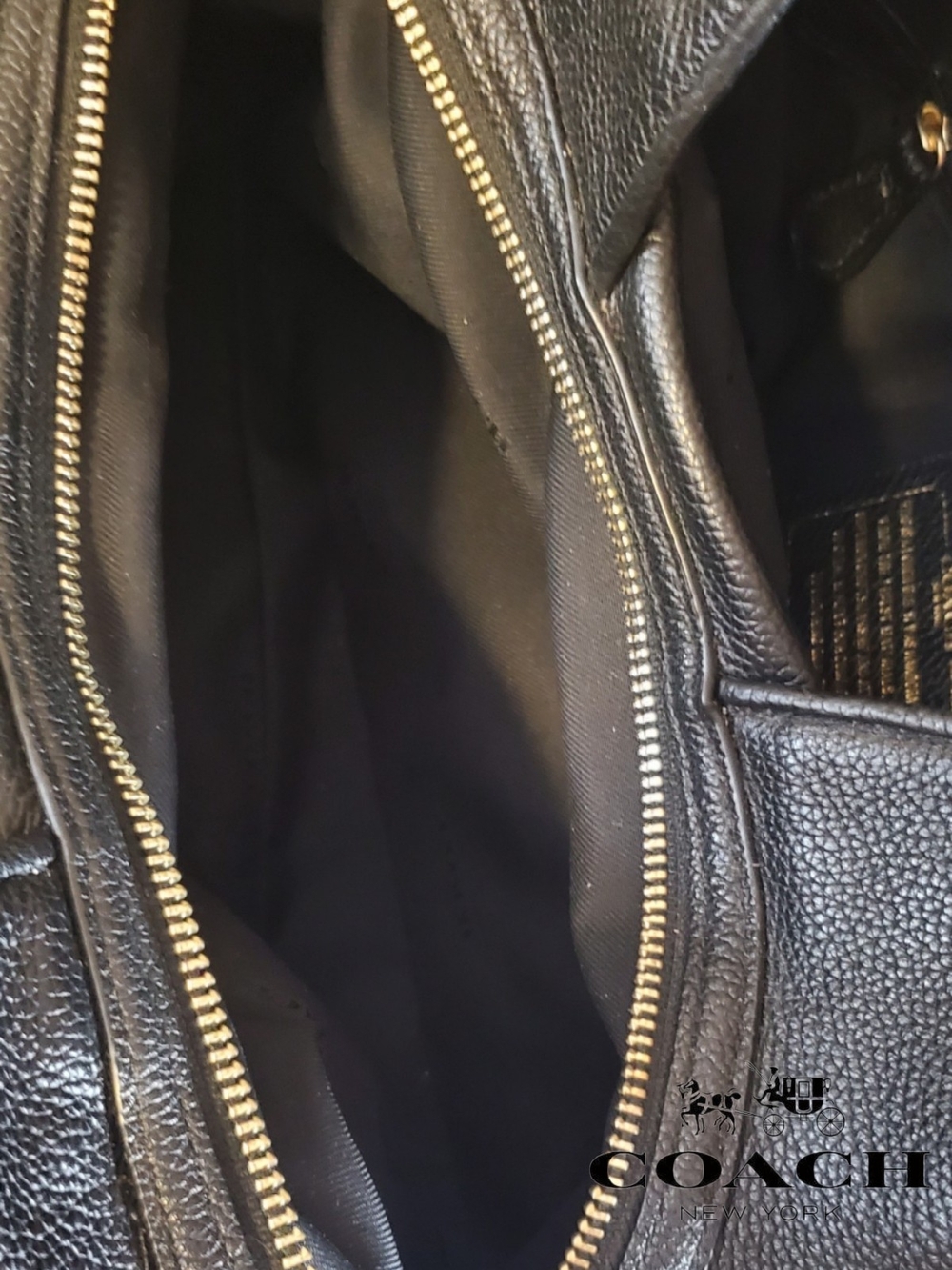 Coach Edie 31 Black Mixed Leather Suede Patchwork Shoulder Bag 36519 - Picture 13 of 16